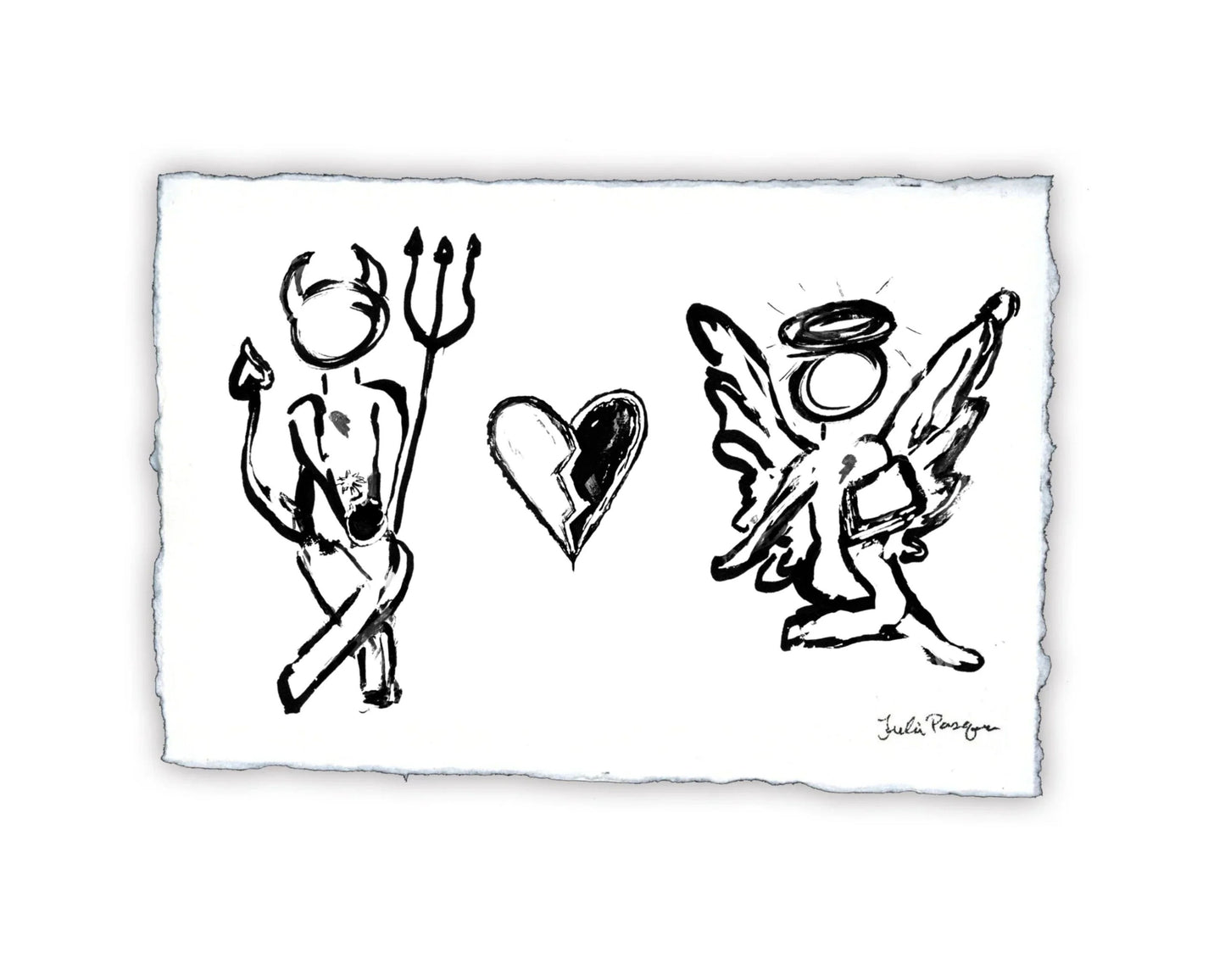 Angel and Devil Print, 11 x 17