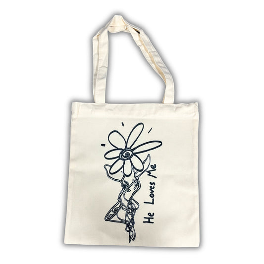 He Loves Me, He Loves Me Not - Reusable Tote