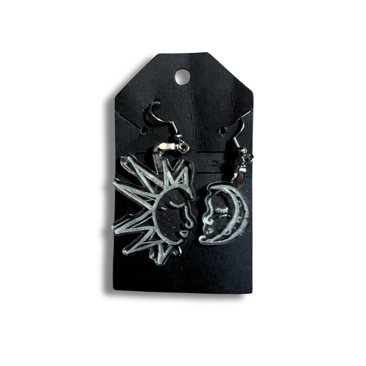 "Moon and Sun" GLOW IN THE DARK Earrings