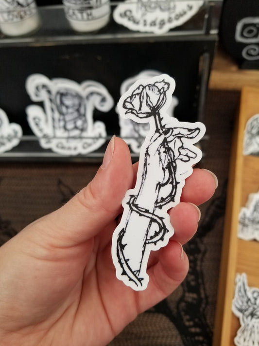 Hand with Rose Sticker