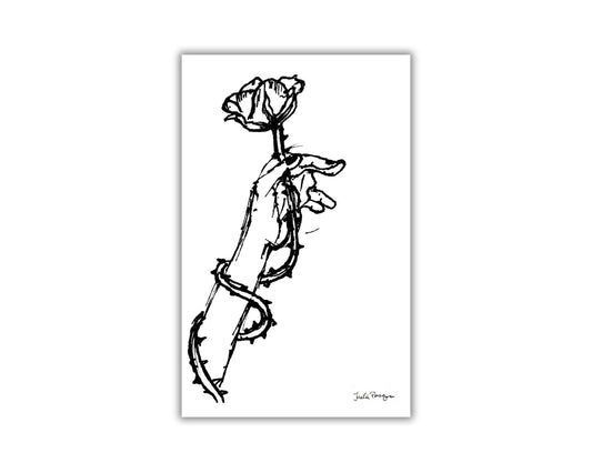 Hand With Rose Print, 4 x 6