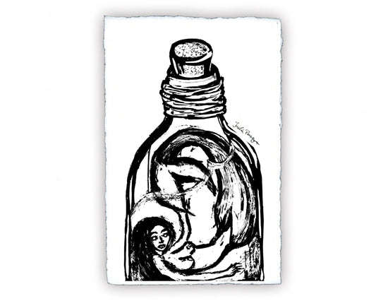 Siren in Bottle, 11 x 17