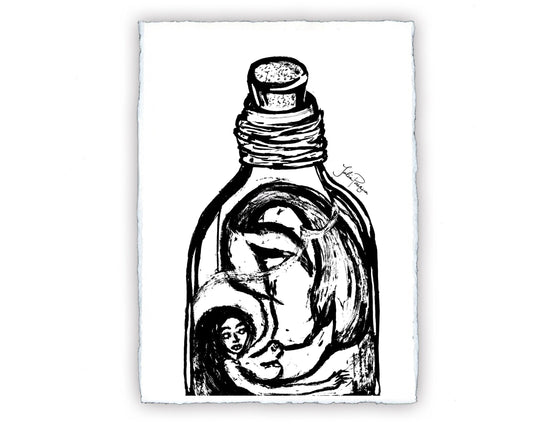 Siren in Bottle, 8 x 10