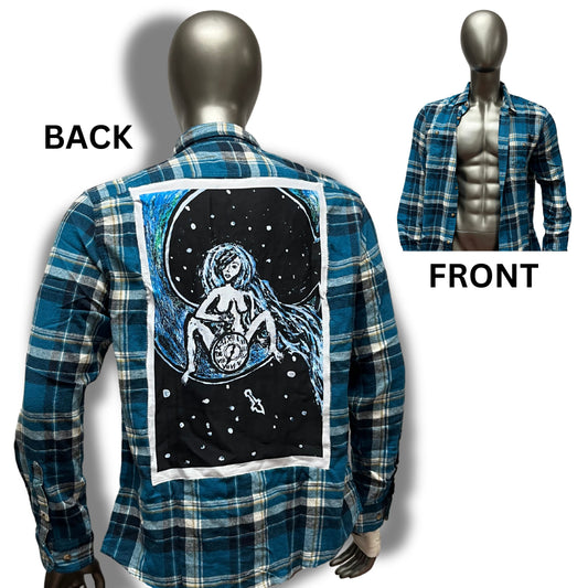 "Woman on the Moon" Flannel