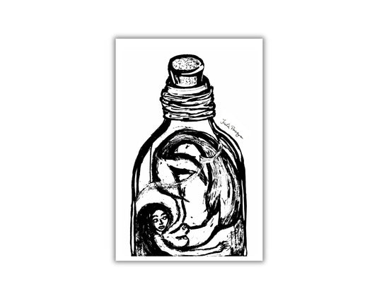 Siren in Bottle, 4 x 6