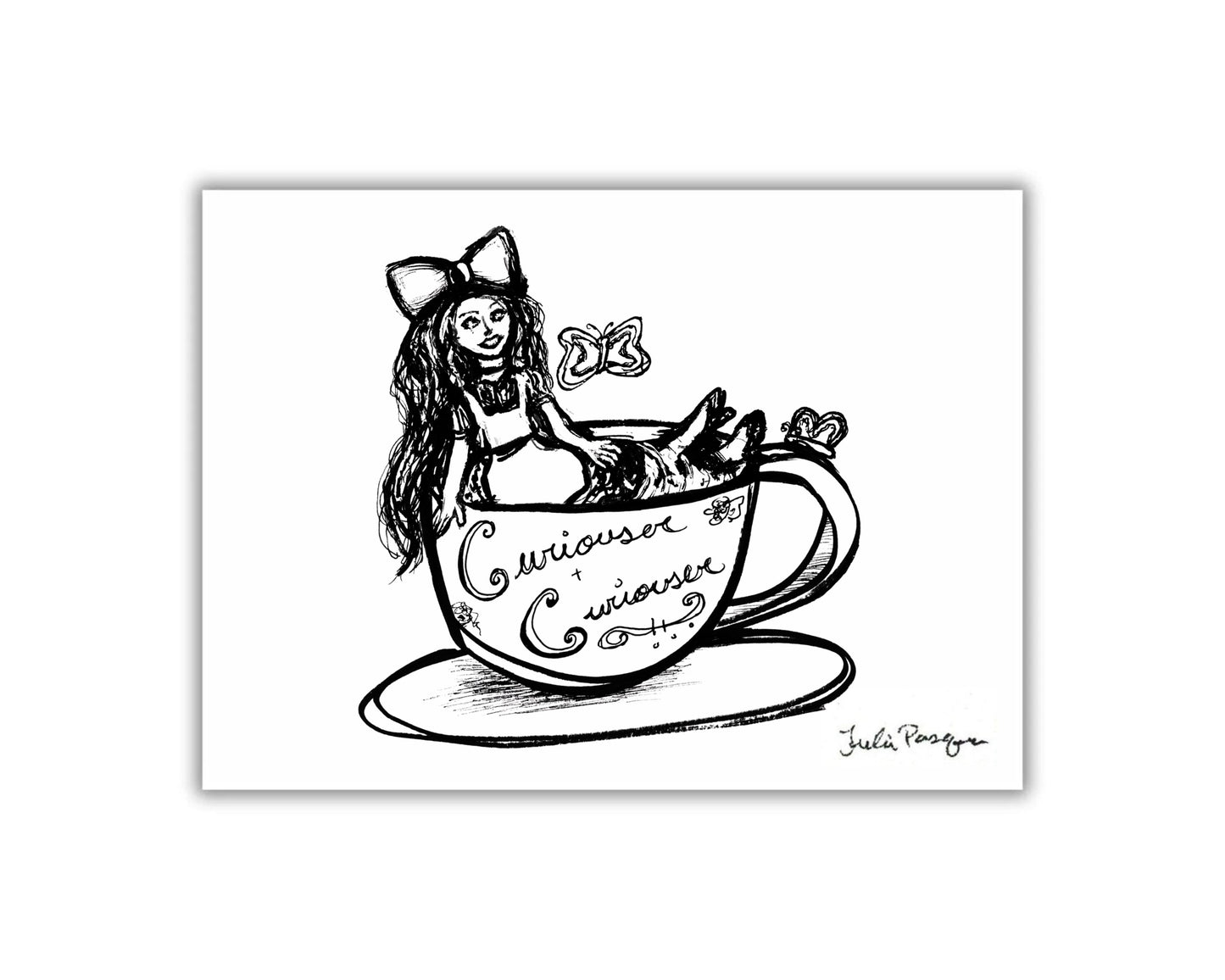 Alice in TeaCup, 5 x 7