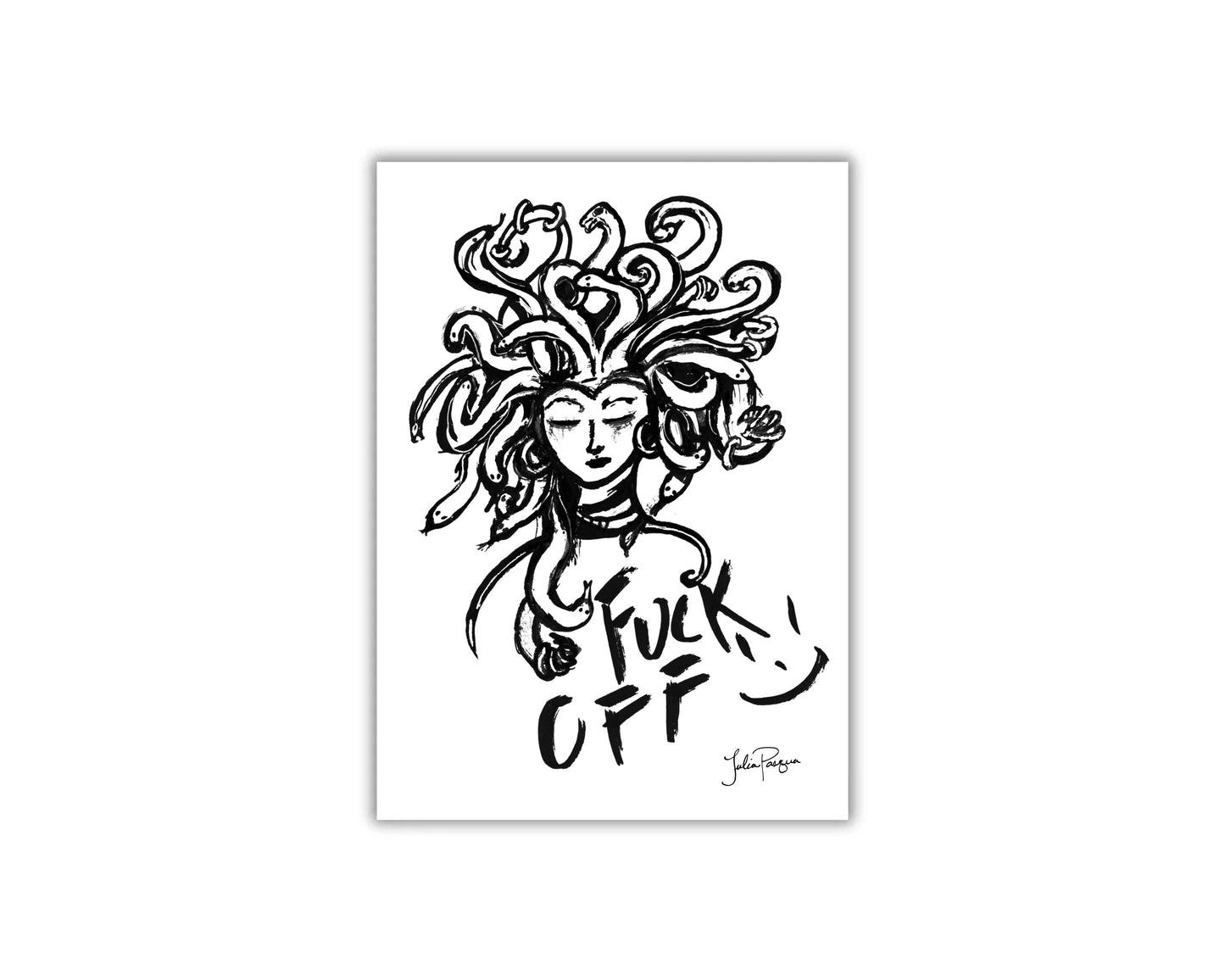 F**k Off Medusa Print, 5 x 7