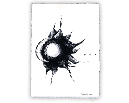 Moon and Sun Print (Black and White), 8 x 10