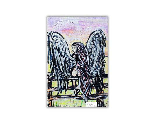 Angel on Fence Print (Color), 4 x 6
