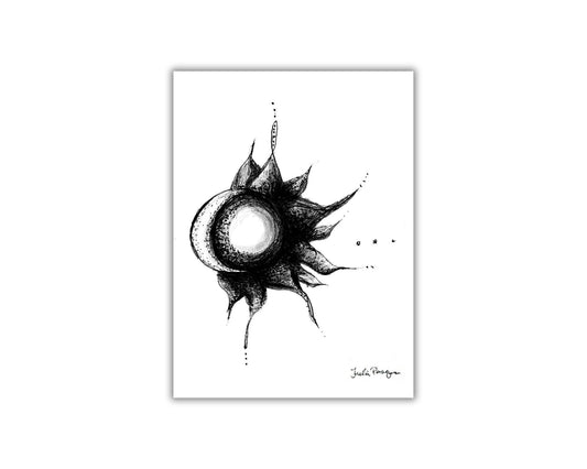 Moon and Sun Print (Black and White), 5 x 7